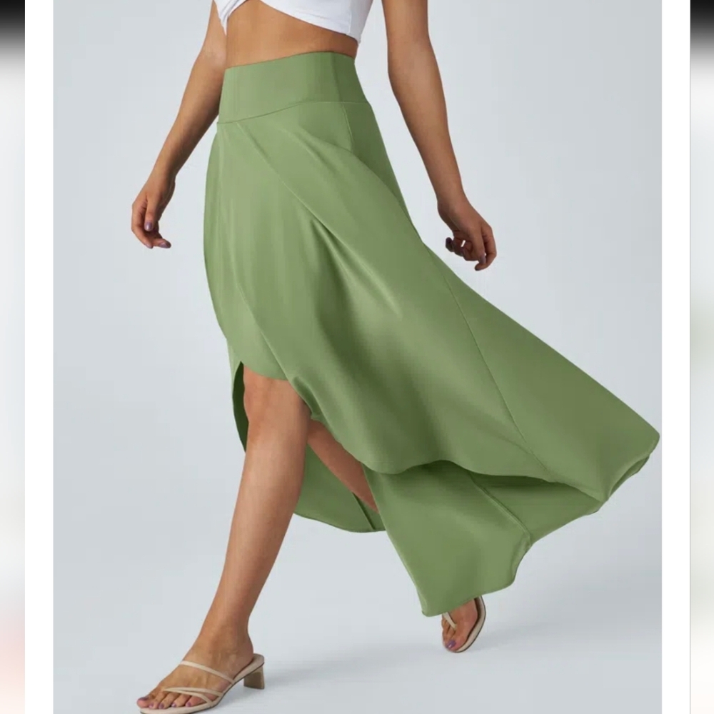 NWT Halara Breezeful High Low Ruffle Two In One Quick Dry Skirt